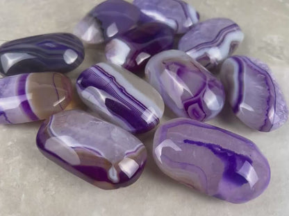 Uruguay Lilac Sardonyx Natural Crystal Palm Stone Worry Anxiety Distraction Pocket Stone Home Decor Worry Pocket Stress Anxiety Palm Stone